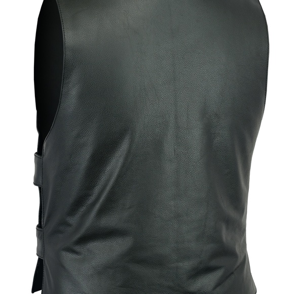 Men Bullet Proof style Leather Motorcycle Vest - Picture 2 of 2